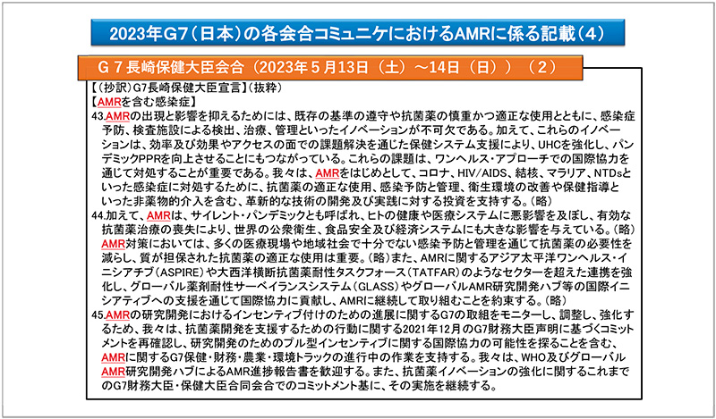 図3　2023年G7（日本）の各会合コミュニケにおけるAMRに係る記載（4）