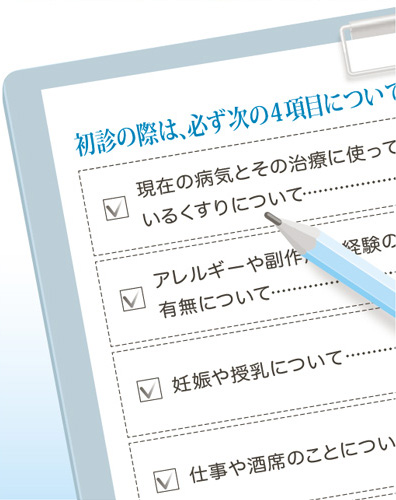 初診のときに医師に伝える4項目