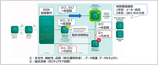 図1　ドイツ：薬事承認申請から保険償還までの経路