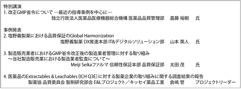 表1　プログラム