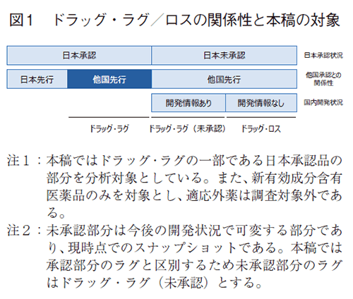 図1 ドラッグ・ラグ/ロスの関係性と本稿の対象